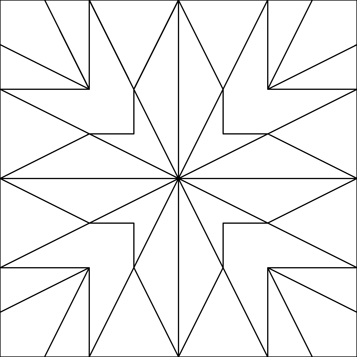 Pattern 22, Tennessee Compass barn quilt pattern thumbnail